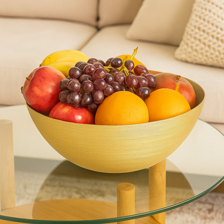 28cm Large Gold Coloured Glass Fruit Salad Serving Bowl Centre Piece Party Dish