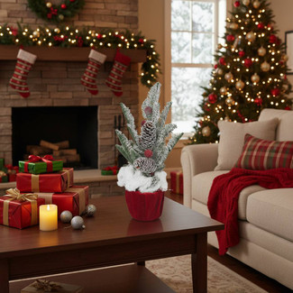 39cm Artificial Potted Christmas Tree Décor