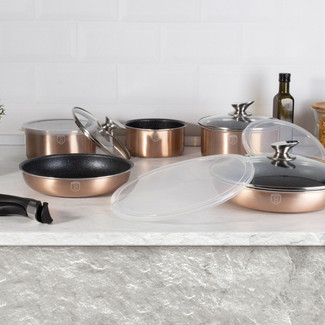 Berlinger Haus 12Pc Rose Gold Aluminium Cookware Set