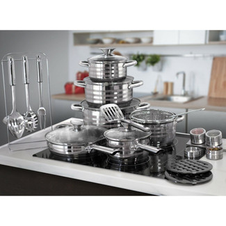 Blaumann 27Pc Gourmet Stainless Steel Cookware Set