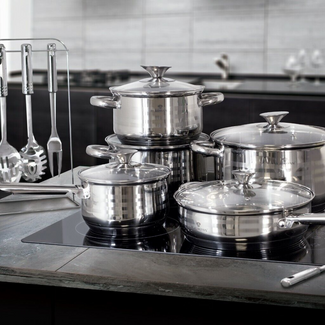 Blauman Gourmet 17 Pc Stainless Steel Cookware Set