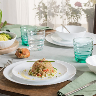 Bormioli Rocco Opal Glass 18pc Tableware Dinner Set