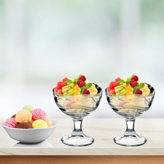 Bormioli Rocco Set of 6 Ice Cream Sundae Dessert Glasses