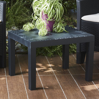 Rattan Look Plastic Anthracite Garden Coffee Table