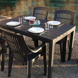 Rectangle Anthracite Plastic Garden Table