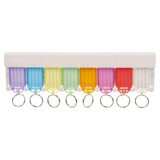 8Pc White Plastic Multi Key Rack Holder Hanging Wall Mounted
