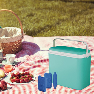 36L Turquoise Large Cooler Box With 3 Ice Pack