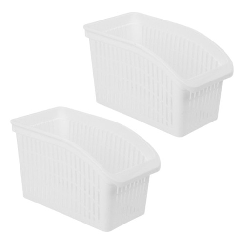 White Plastic Slim & Tall Fridge Storage Container Box Holder