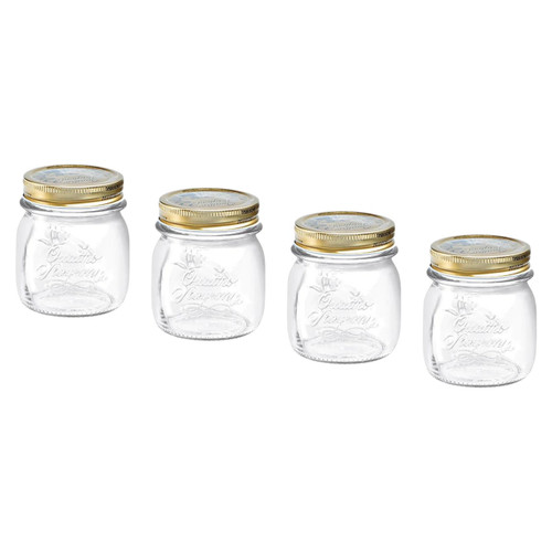 Bormioli Rocco Gold Lid Round Preserving Jars 250 ml