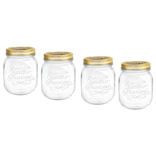 Bormioli Rocco Gold Lid Round Preserving Jars 700 ml