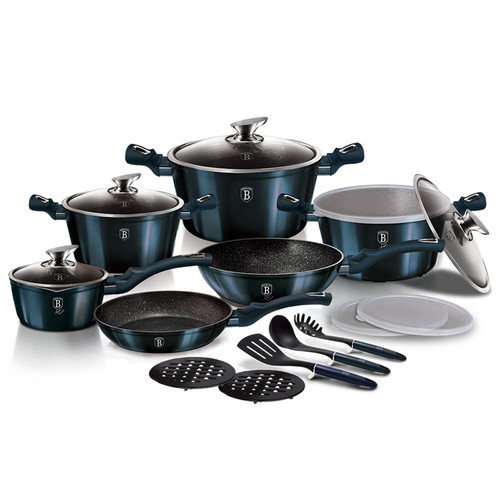 18-Piece Aluminium Cookware Set With Utensils