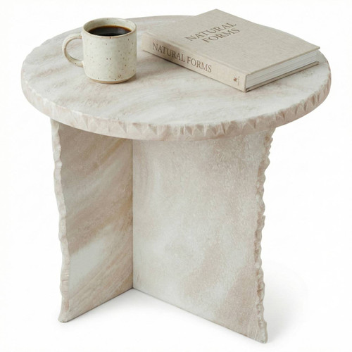 40cm Round Marble Side Table