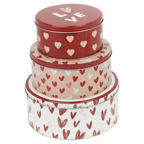 3 PCS Valentine Cookie Storage Tin Set