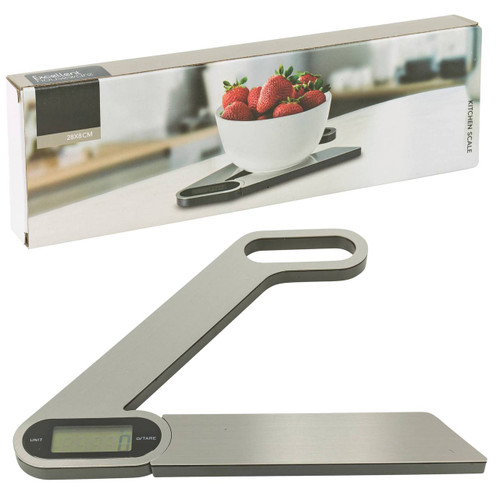 Foldable Digital Kitchen Scale Stainless Steel LCD Display