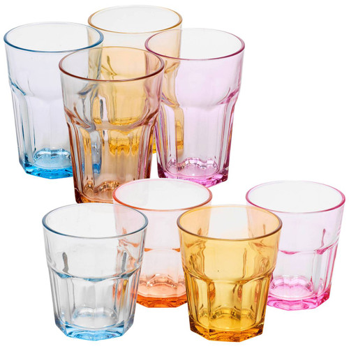 Faceted Tinted Drinking Glasses