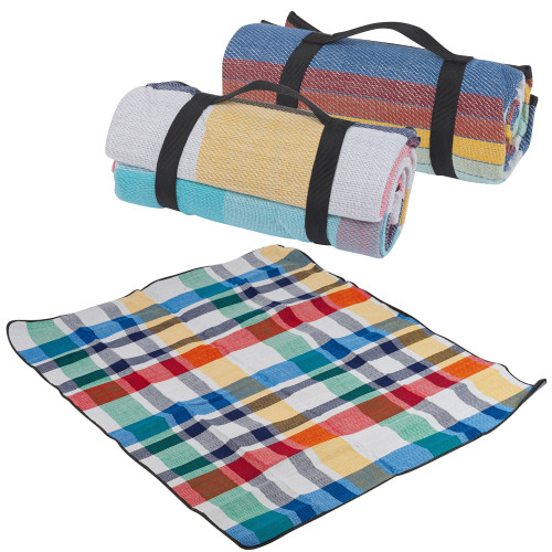 127x152cm Waterproof Picnic Blanket 3 Assorted Colours