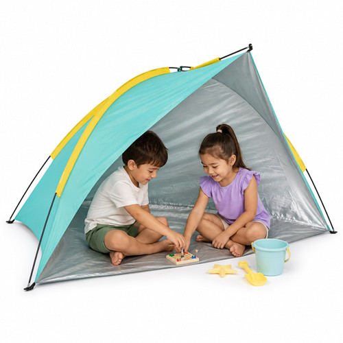 Teal Family Beach Tent Sun Shelter with Carry Bag