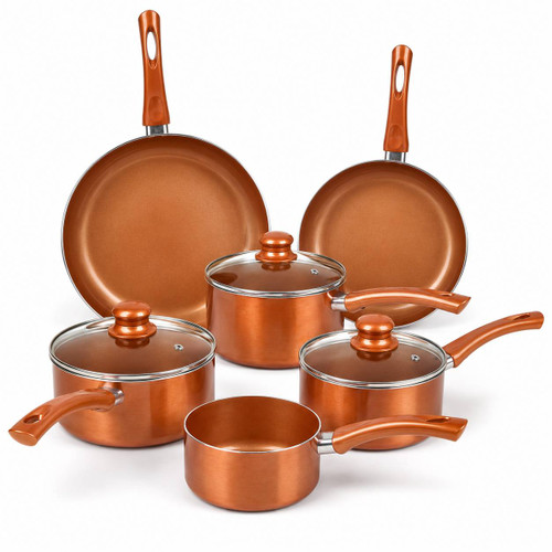 6 Piece Non Stick Copper Cookware Set