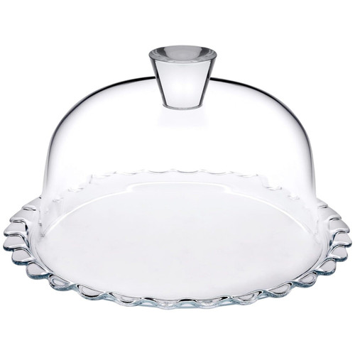 Glass Service Plate with Dome