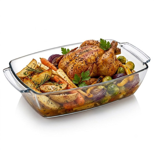 4.42L Deep Rectangular Glass Casserole Dish