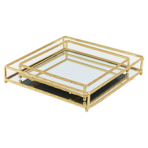 Rectangle Gold Mirror Tray