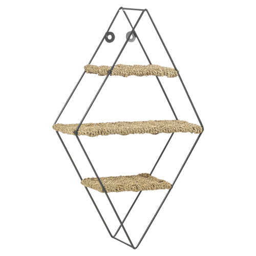 Diamond-Shaped Hanging Wall Shelf