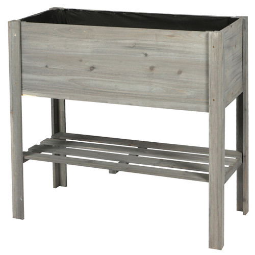 Garden Wooden Plant Box with Storage Shelf