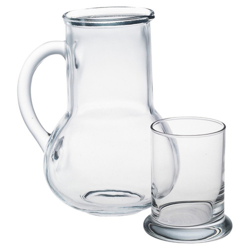 1L Glass Jug Pitcher w/ 230ml Water Tumbler