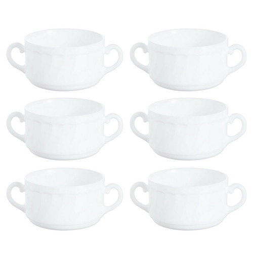 Set of 6 Luminarc Soup Bowl With Handle