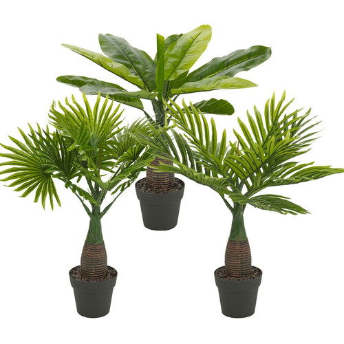 40cm Faux Palm Tree in Pot - 3pc set