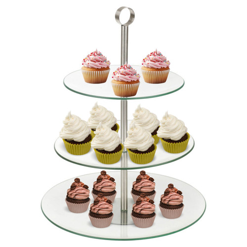 3-Tier Round Glass Cake Stand