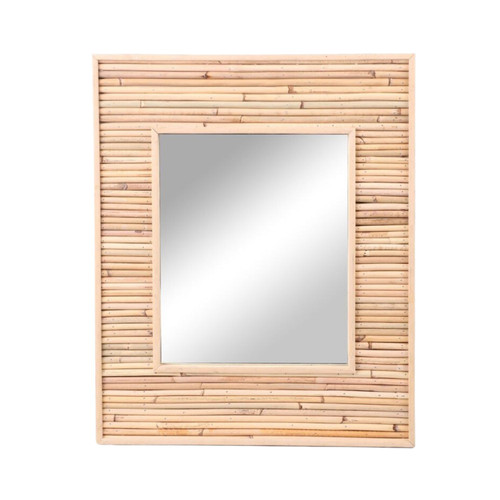 Rectangle Wall Mirror Bamboo Wooden