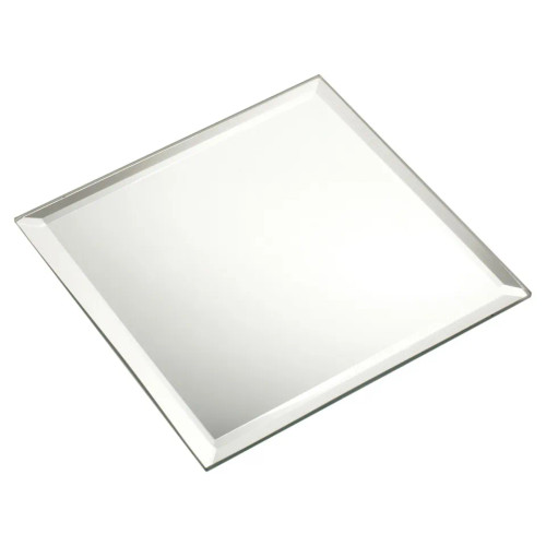 15cm Silver Mirror Glass Candle Plate
