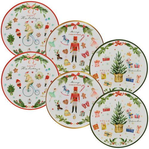 6 Pcs Christmas Charger Plates 33cm