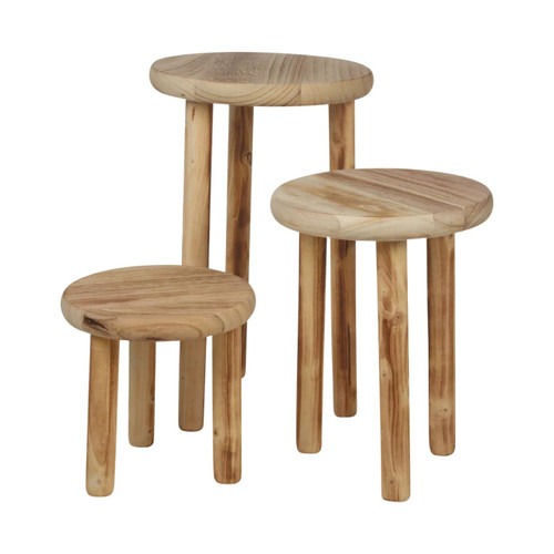 Natural Wooden Decorative Round Stools