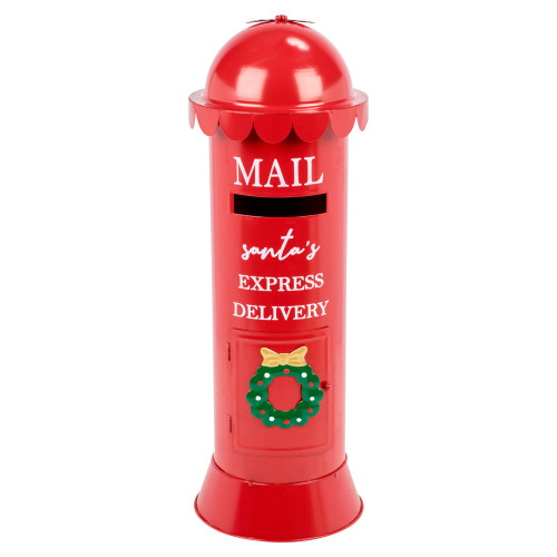 53cm Large Red Metal Christmas Letter Post Box