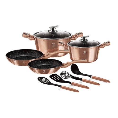 Berlinger Haus 10 Pc Rose Gold Aluminium Cookware Set