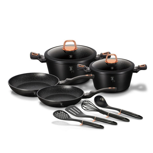 Berlinger Haus 10 Pc Black Rose Aluminium Cookware Set