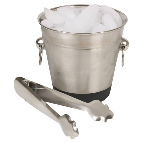Stainless Steel Ice Bucket And Tongs Set