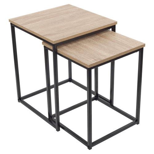 2 Industrial Nesting Side Tables