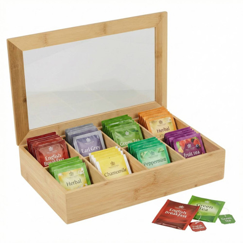 8 Compartment Bamboo Tea Box