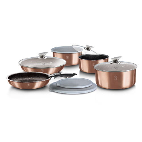 Berlinger Haus 12Pc Rose Gold Aluminium Cookware Set