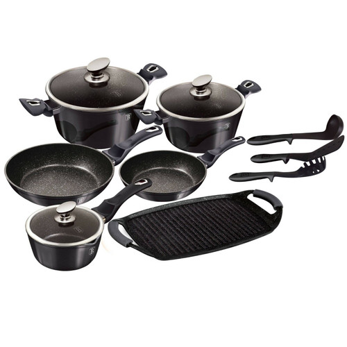 Berlinger Haus 12 Pc Carbon Pro Cookware Set With Grill