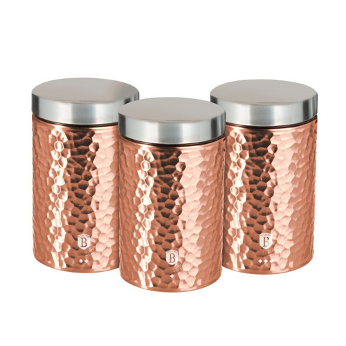 Berlinger Haus 3 Jars Rose Gold Storage Container Set