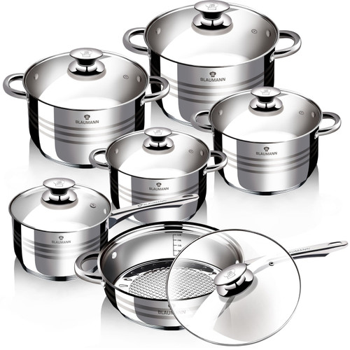 12 Piece Stainless Steel Cookware Set