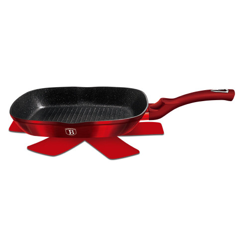 Berlinger Haus 28cm Square Burgundy Grill Frying Pan