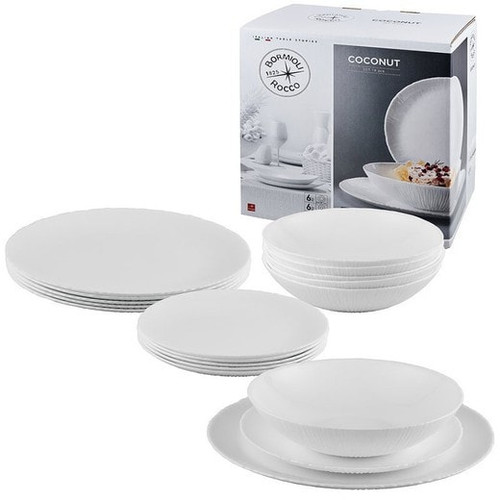 Bormioli Rocco Opal Glass 18pc Tableware Dinner Set