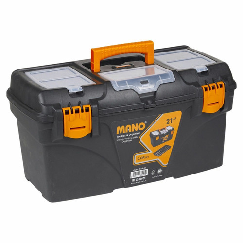 21" Large Plastic Tool Box Chest Lockable Storage Swing Lid