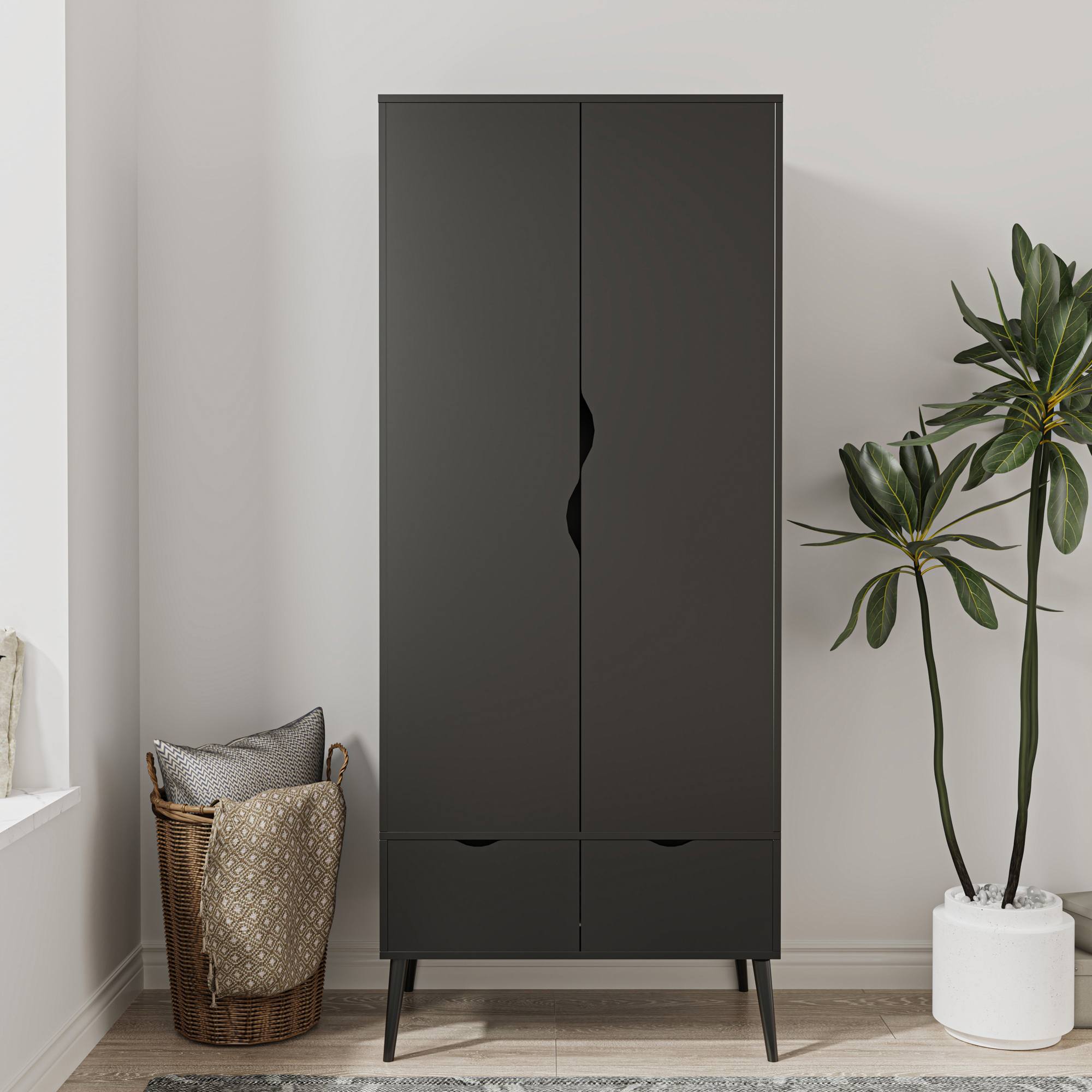 2-Door 2-Drawer Wardrobe