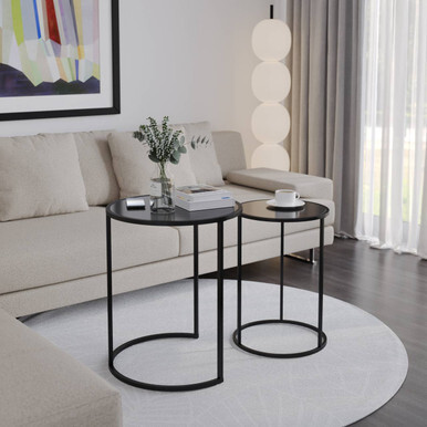 2 Piece Round Nesting Side Tables 